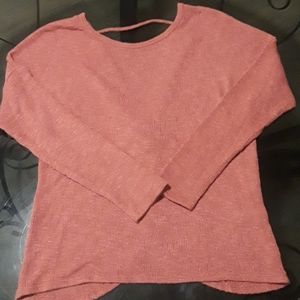 Coral open back sweater